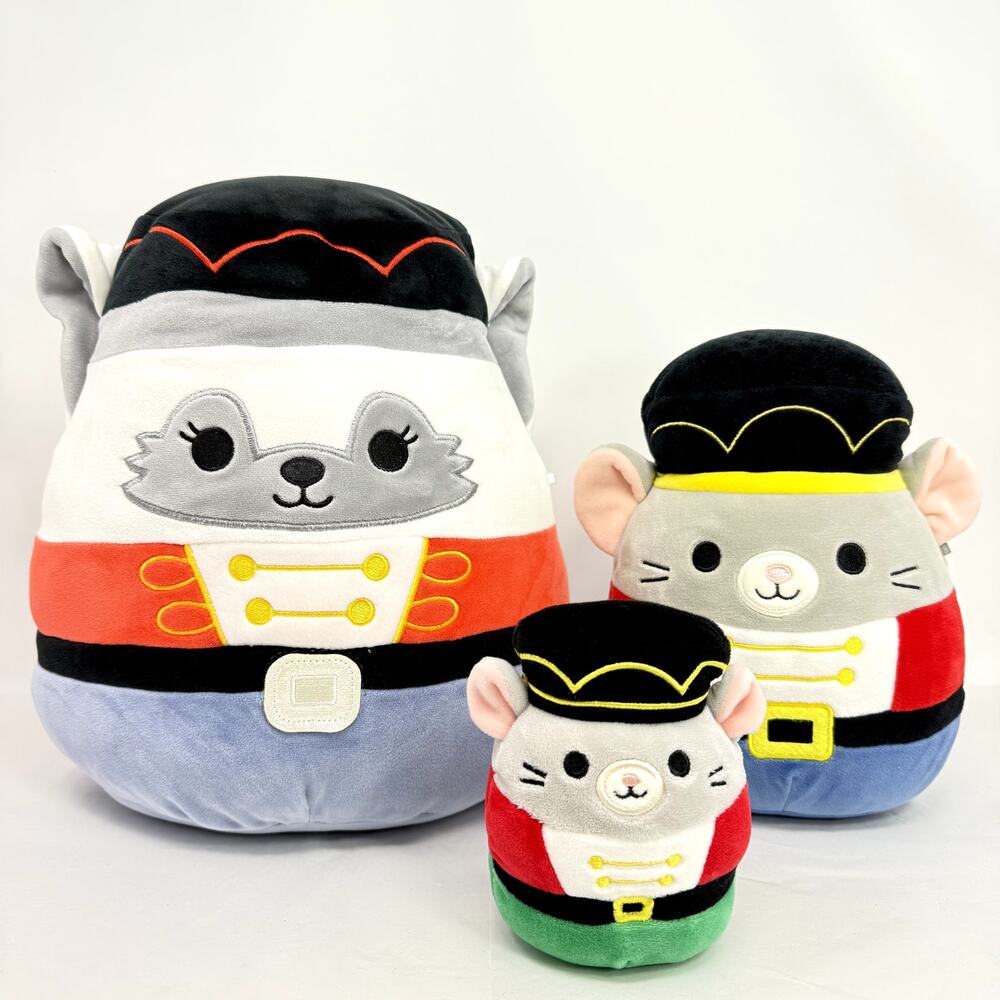 Lot of 3 Jazwares Original Squishmallows Gracelynn The Nutcracker Arctic Fox Toy